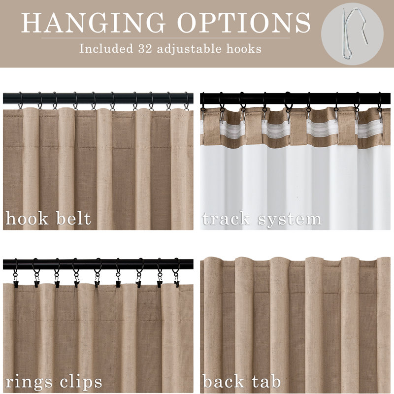 Latitude Run® Dennan 100% Blackout Thermal Insulated Linen Drapes